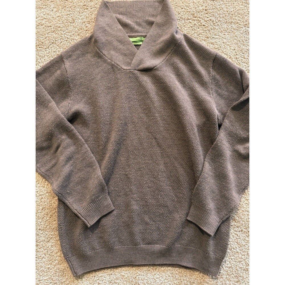 Forsyth of Canada Men's 100% Merino Wool Shawl Collar Sweater Size M Brown